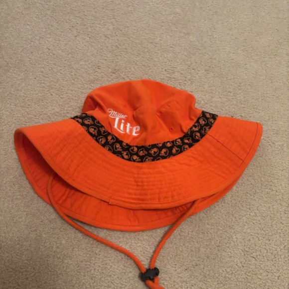 Baltimore Orioles & Miller Lite Promo Bucket Hat Orange OSM - Picture 2 of 3
